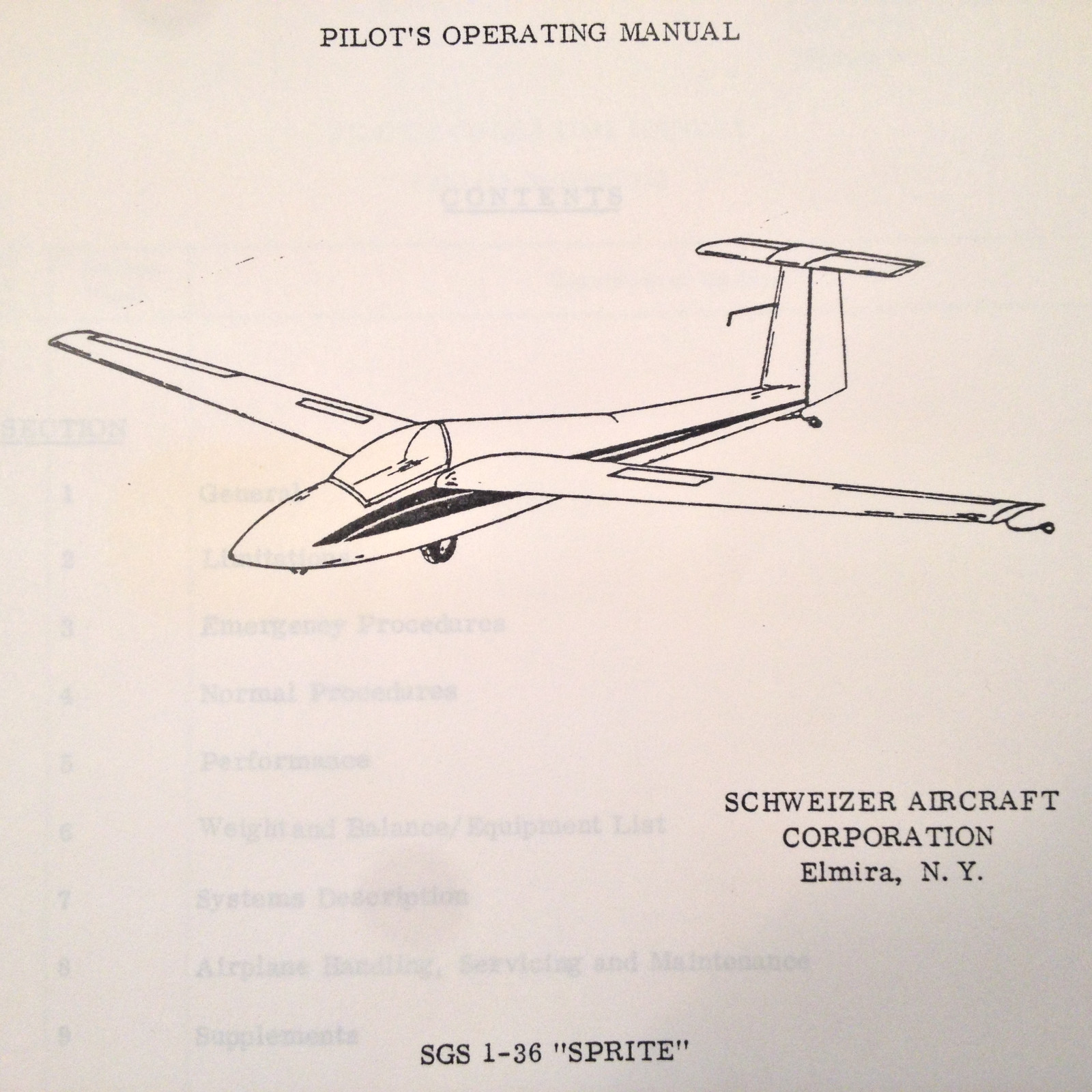 Schweizer SGS 1-36 Pilot's Operating Manual