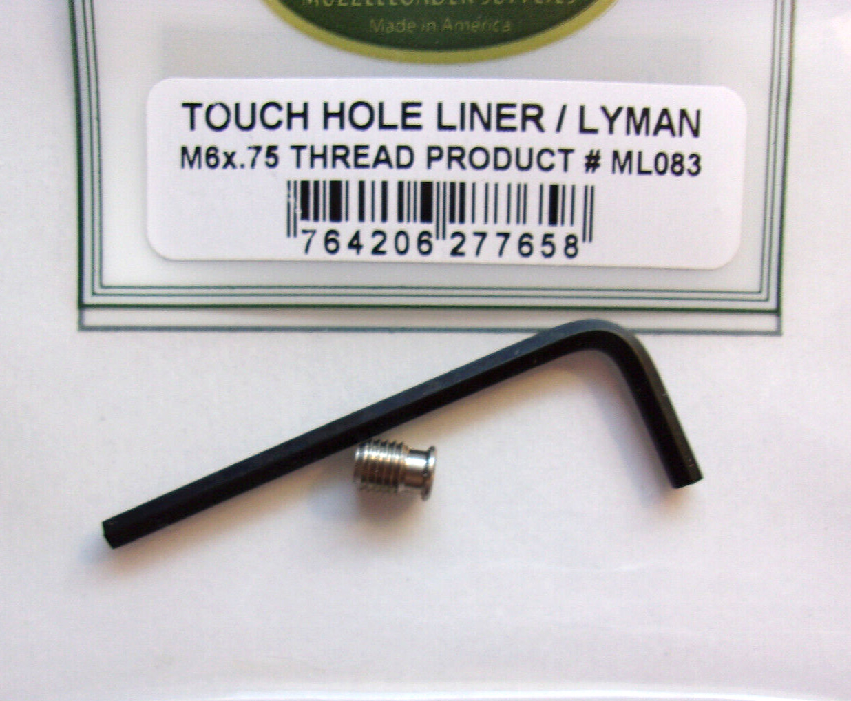 Touch Hole Liner M6x.75 -  Flintlock Rifle - Fits Lyman Muzzleloader