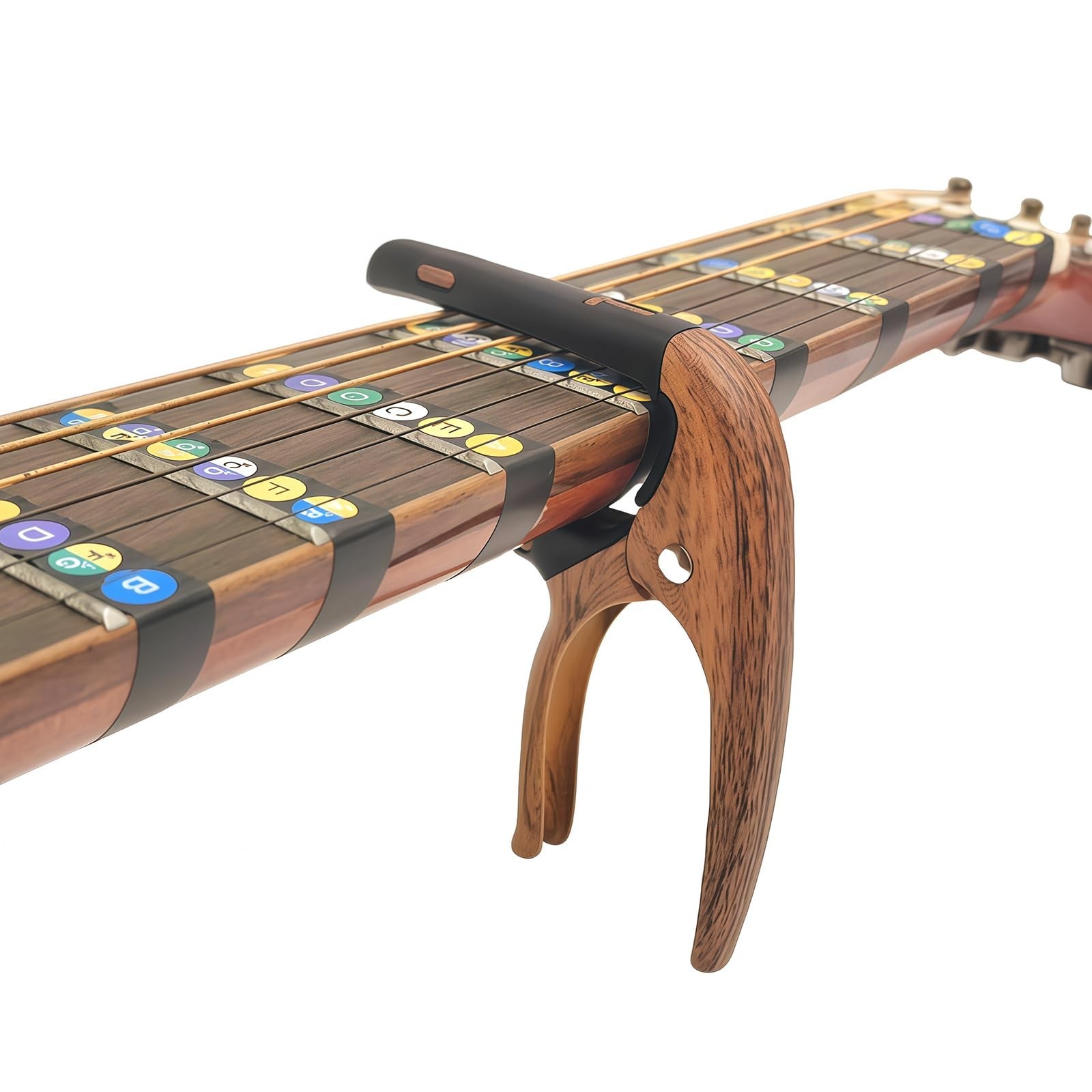 Nalu Guitar Capo for Acoustic Guitars, Electric Guitars, Ukuleles (Wood Grain...