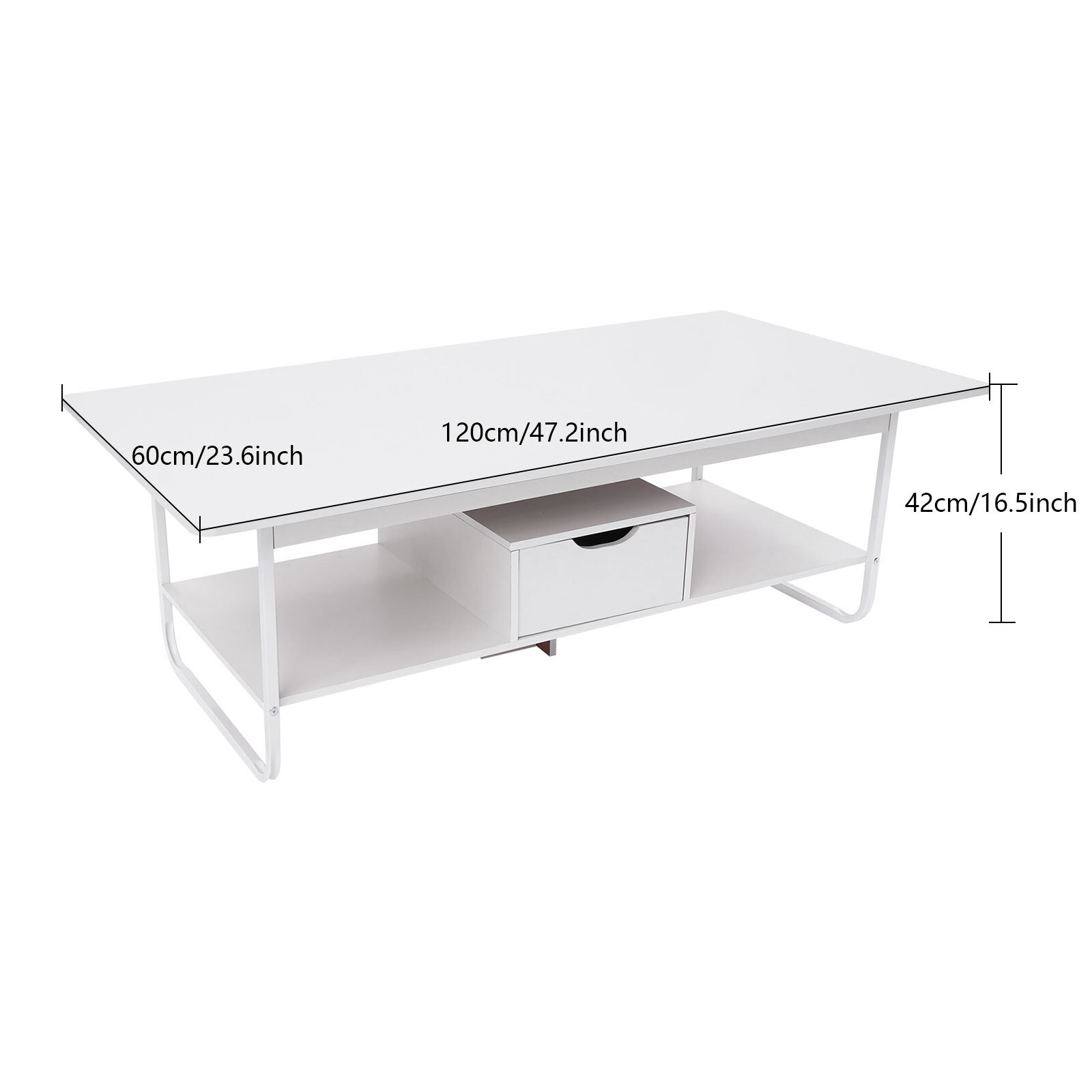 Modern Coffee Table Rectangular Coffee Table Living Room Tea Table 120*60*42cm