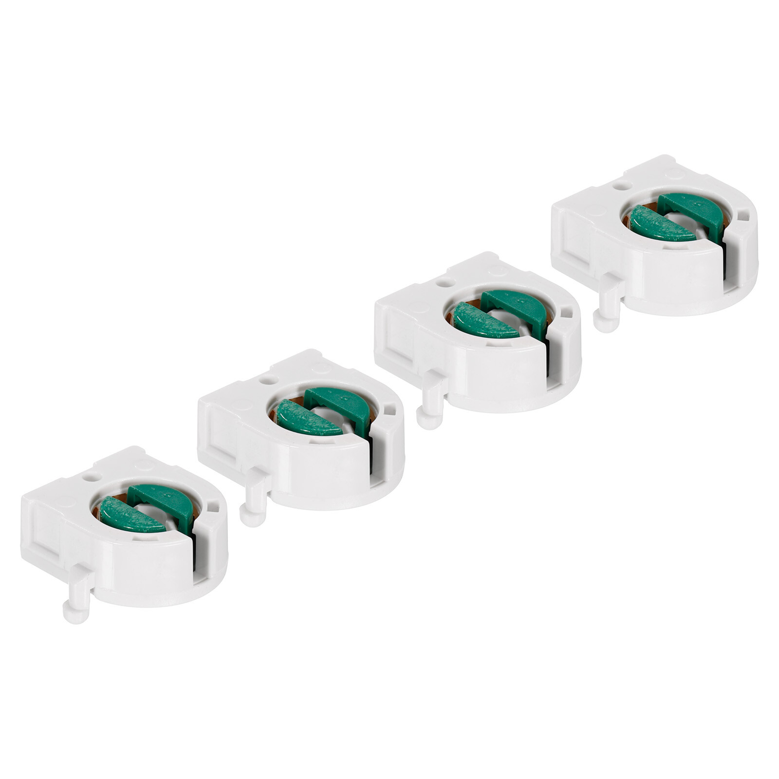 4Pcs Non-Shunted T8 Lamp Holder Socket LED Fluorescent Light Socket White Green