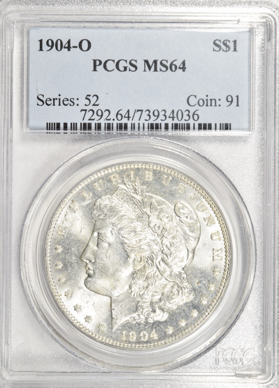 1904 O MORGAN DOLLAR ~ SATIN FLASHY LUSTRE ~ BRILLIANT UNC GEM PCGS MS64