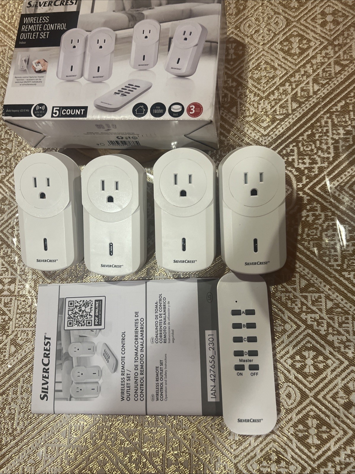 SilverCrest Indoor Wireless Socket Set - Up To 40m Range / 5 Piece Set