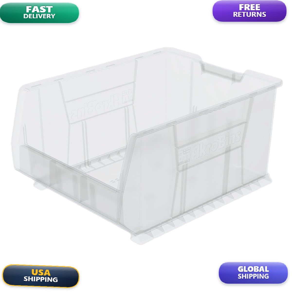 Akro-Mils 30289 Super-Size Akrobins Plastic Storage Bins Space-Saving Stackable