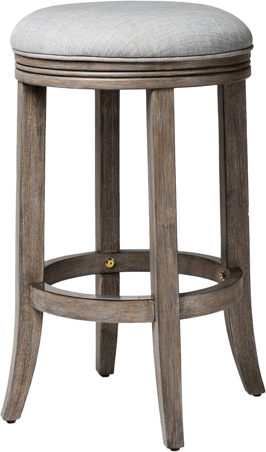 Maven Lane Eva Counter Stool 26 Inches – Round Swivel Single, Reclaimed Oak