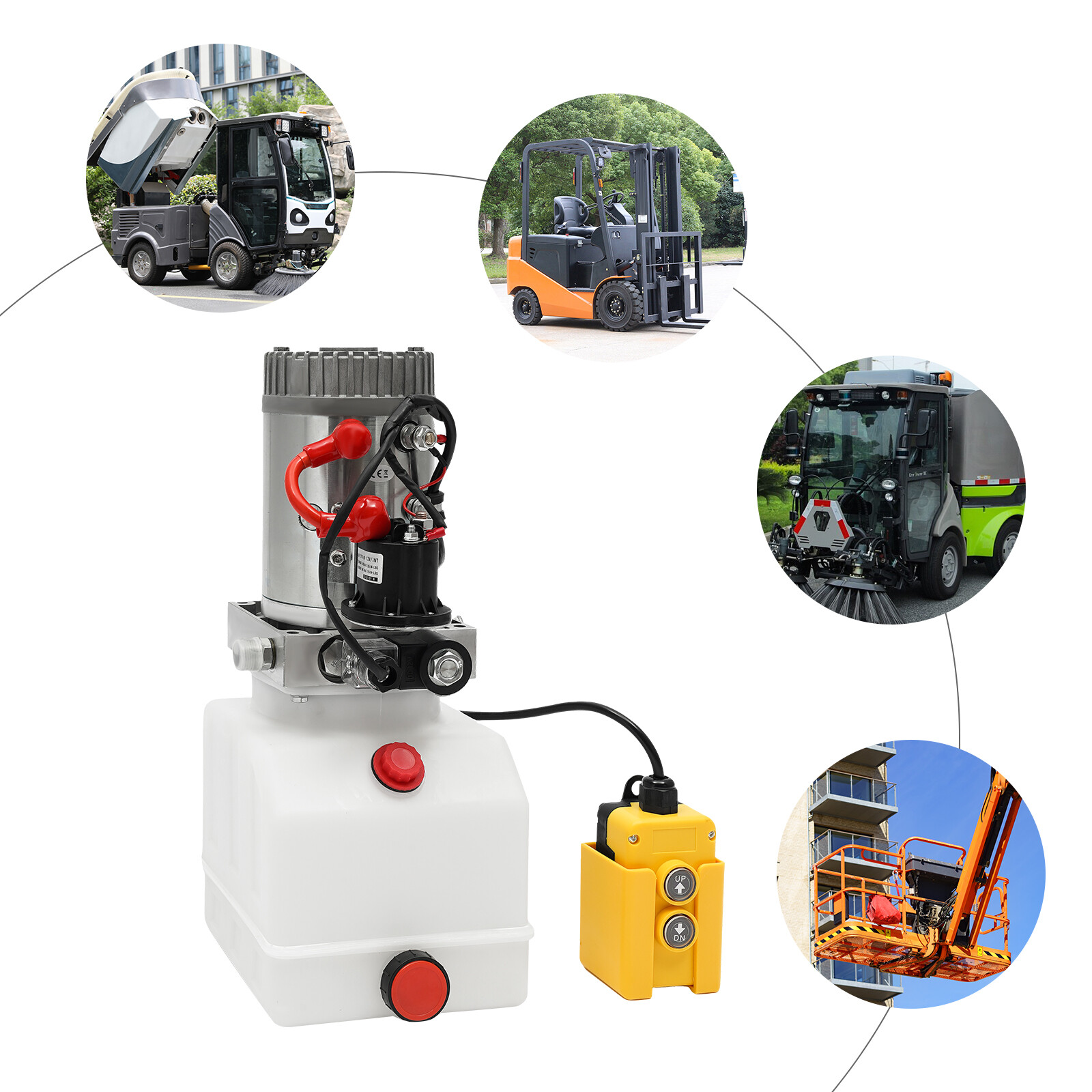 Electric Hydraulic Pump 12V, Compact Power Unit with Remote Control