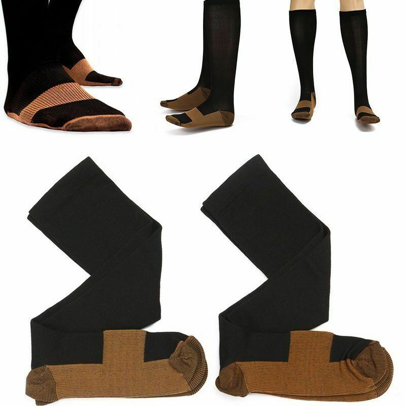 6/12Pairs Copper Compression Socks 20-30mmHg Graduated Support Men's Women's XXL