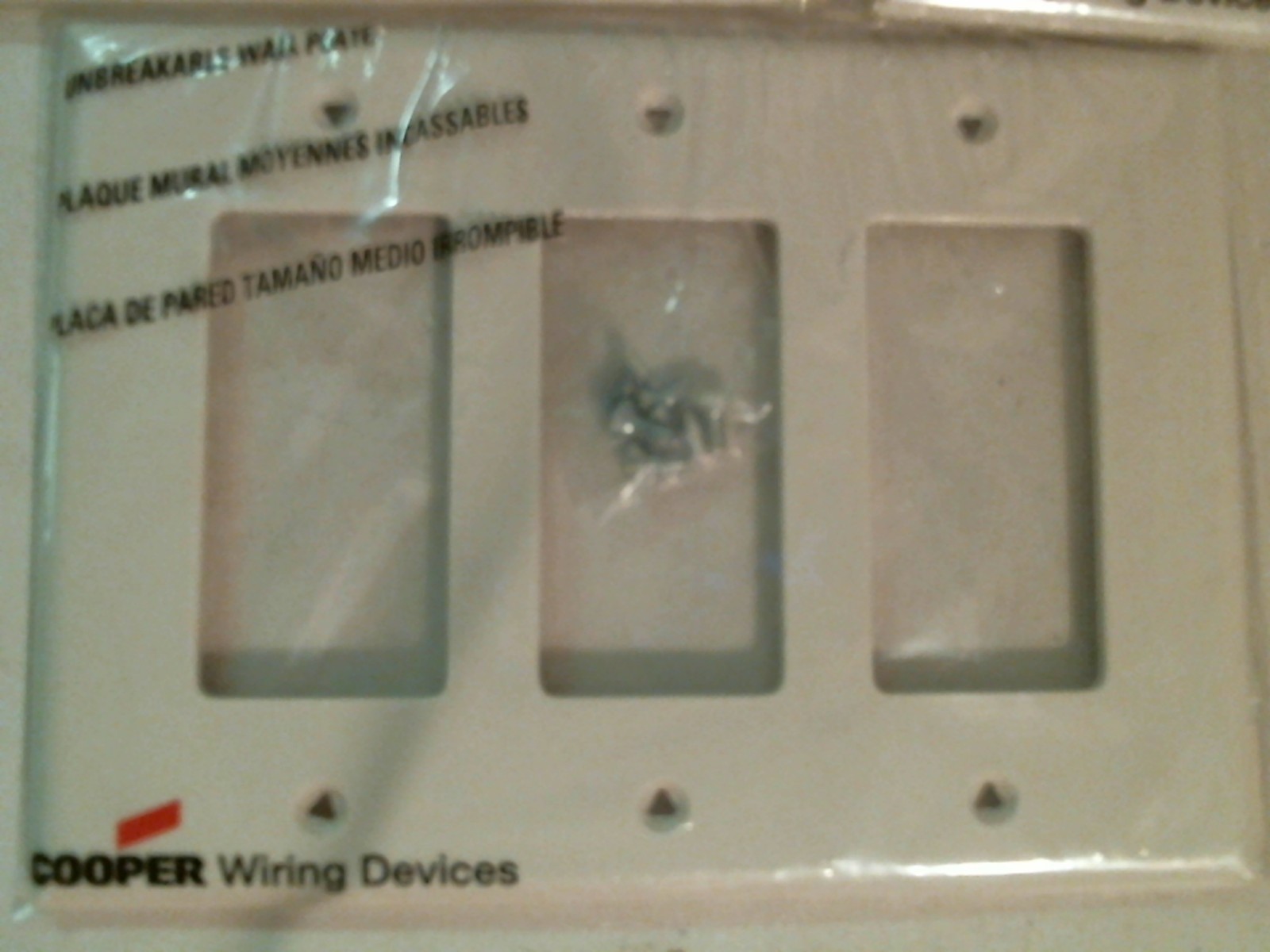 Cooper Unbreakable Wallplate 3 Gang PJ263LA, Almond Color  LOT OF 3  (57968) FS
