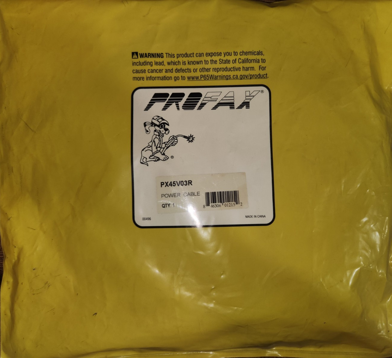 PROFAX PX45V03R POWER CABLE 12.5 FT., 20/24W/25 TORCH, RUBBER HOSE