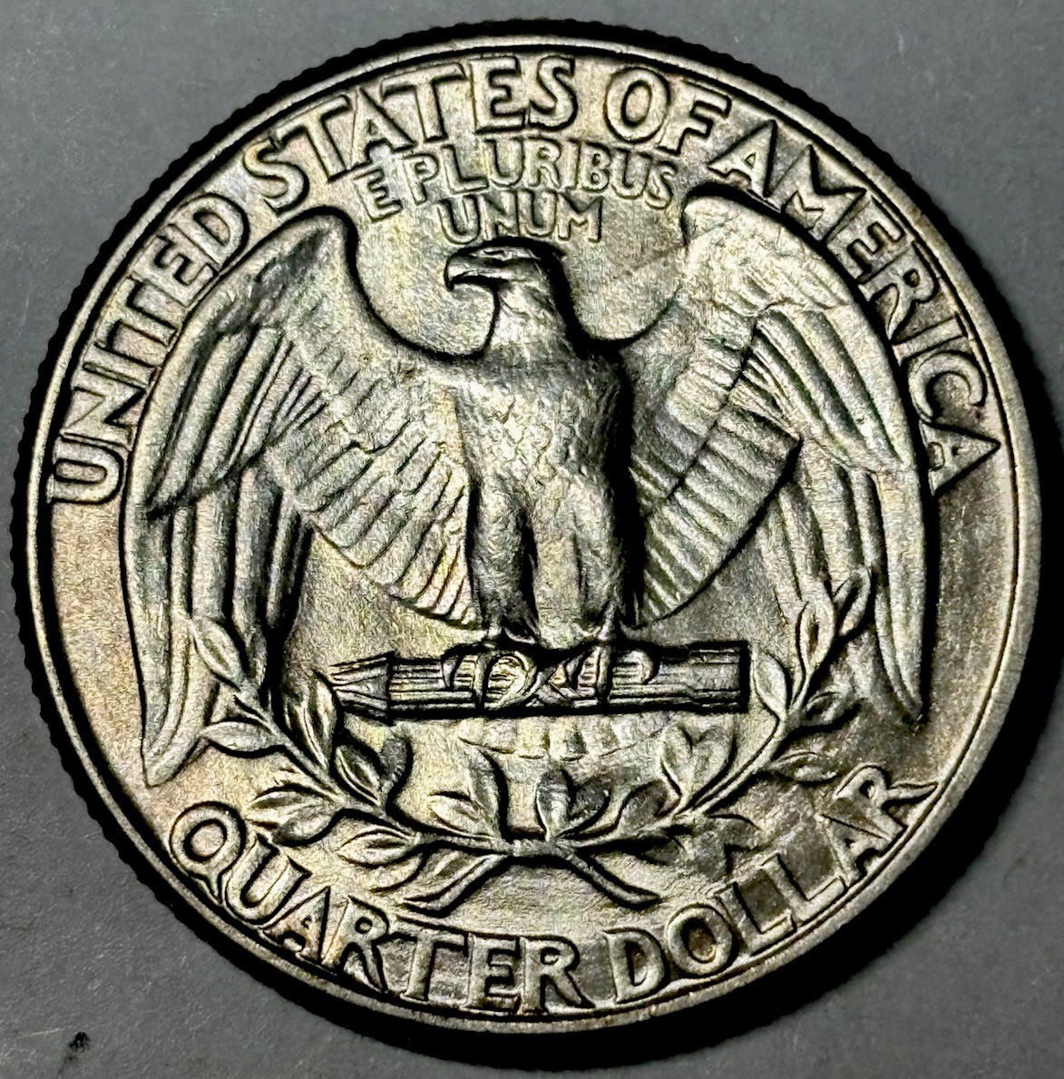 Toned 1932 Washington QuarterSilver 25c Coin Nice Color