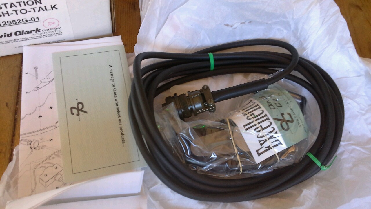 NEW David Clark Aviation Belt Station Push to Talk  Model  U3410 P/N 12952G-01