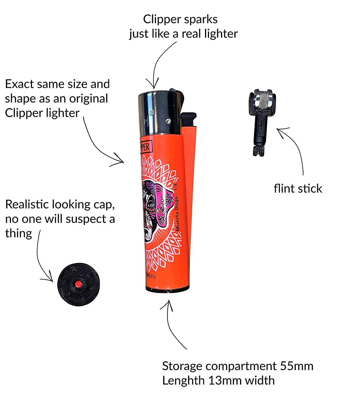 Clipper Lighter Hidden Compartment | Secret Stash Box | Diversion Safe