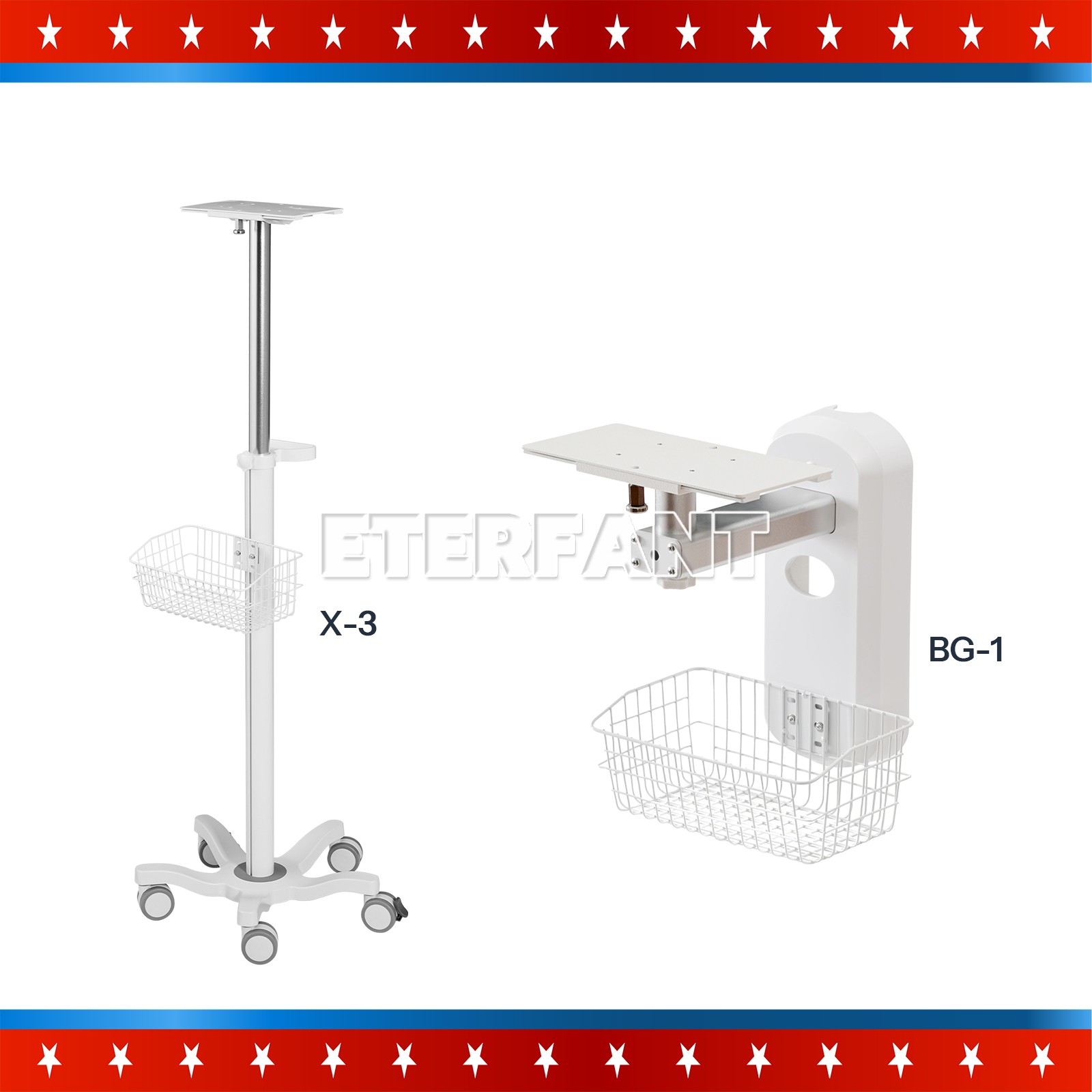 Wall Mount Bracket with Screw Holes/Medical Trolley Cart for Patient Monitor