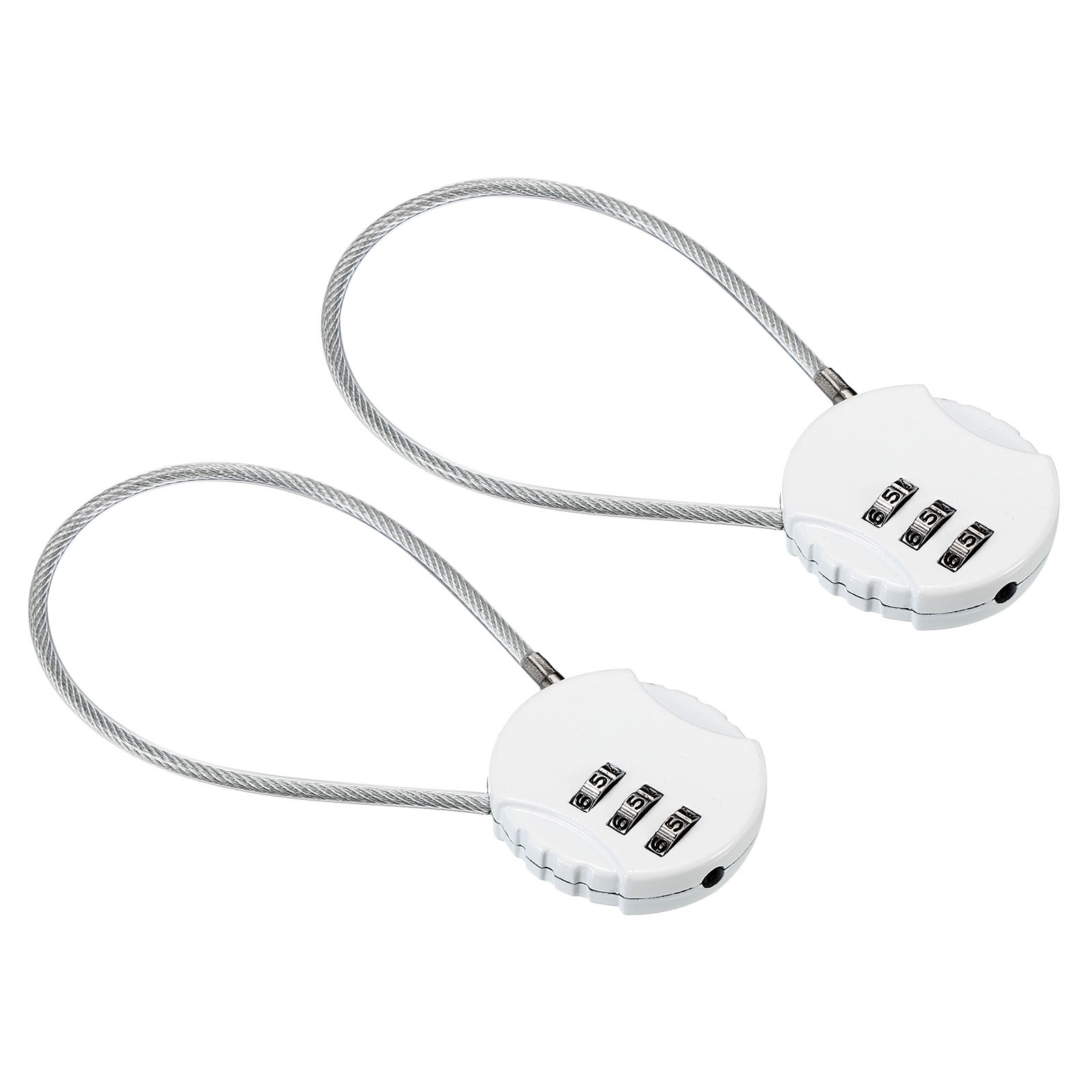 Small Combination Lock 7.8 Inch, 2 Pack 3 Digit Padlock for Gym Locker, White