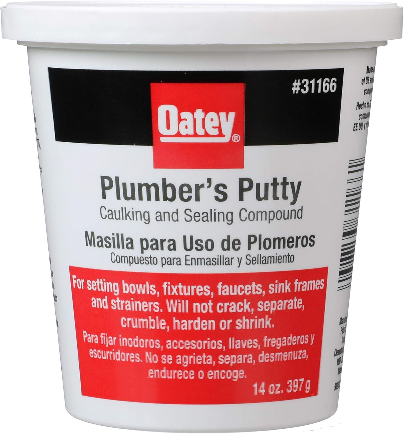 Oatey 31166 Plumbers Putty 14 Oz