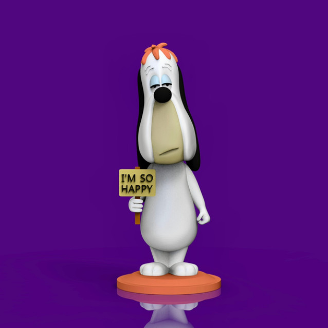 UNPAINTED Droopy Dog 3D Printed Model Kit Tall (7-22)