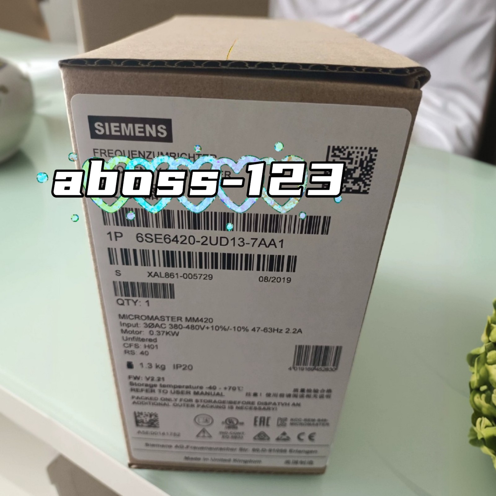 SIEMENS 6SE6420-2UD13-7AA1 0.37Kw Frequency converter#1pcs New In Box