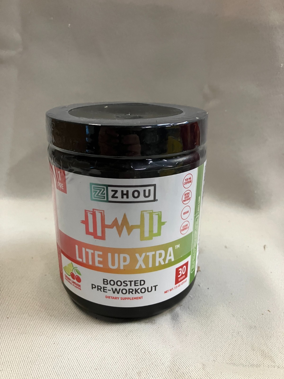 Zhou Lite Up  Pre-Workout 7.5 oz (213 g) Berry Lemonade w/caffeine