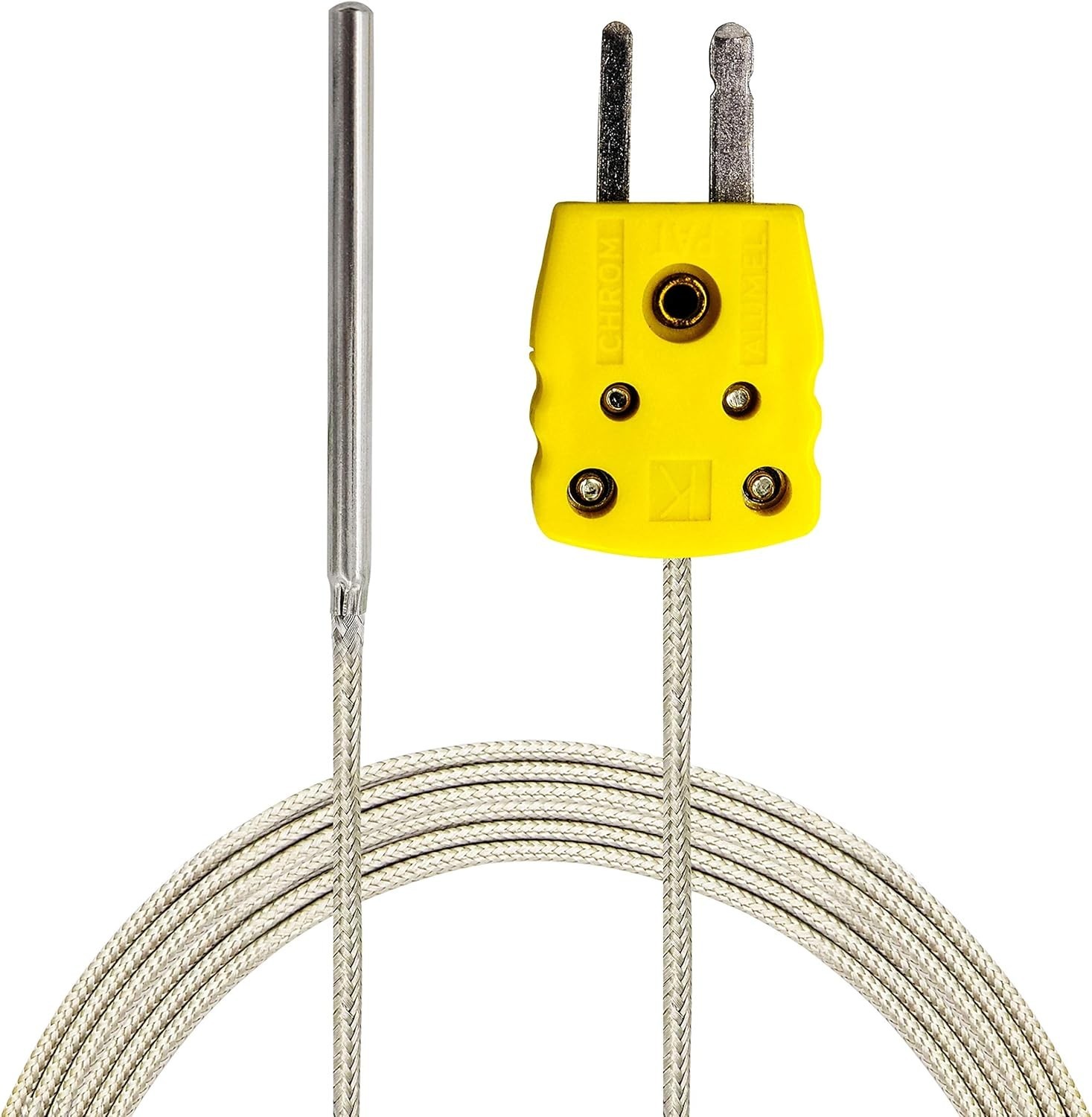 Precision K-Type Sensor Probe 100cm Long - 500°C Metal Head Thermometer