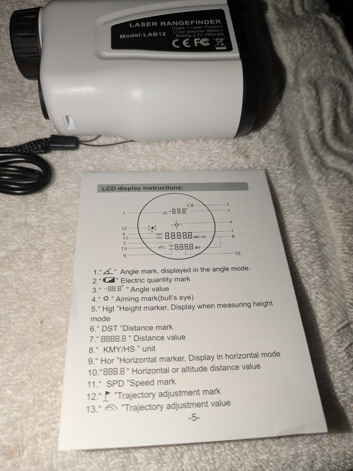 Lab 12 Range Finder For Golf Or Hunting Nib