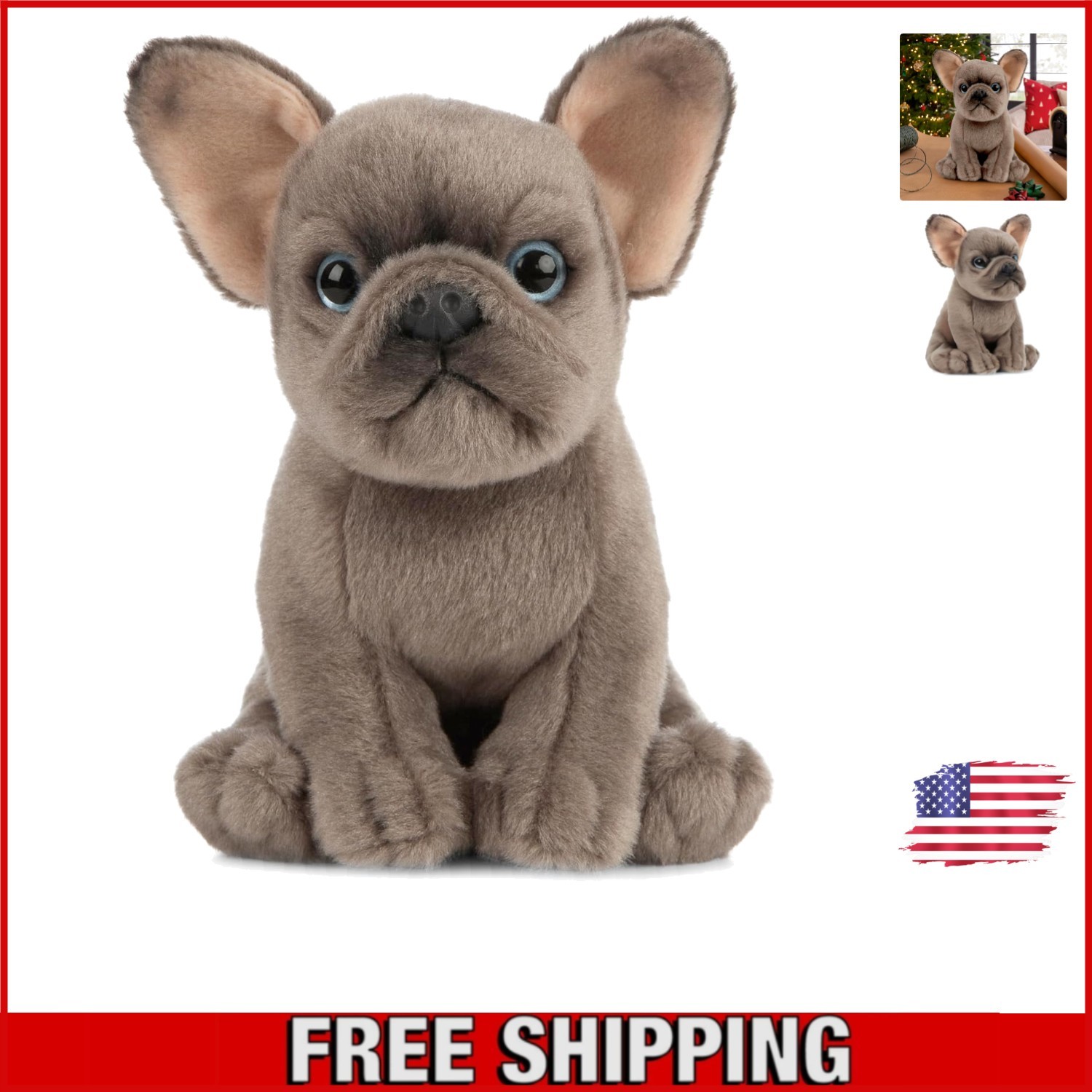 Adorable 6-Inch French Bulldog Puppy Plush Toy - Cuddly Eco-Friendly Companion