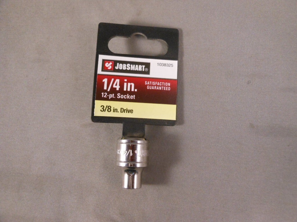 New JobSmart 1/4" SAE 12 Point Chrome Shallow Socket 3/8" Drive 1038325