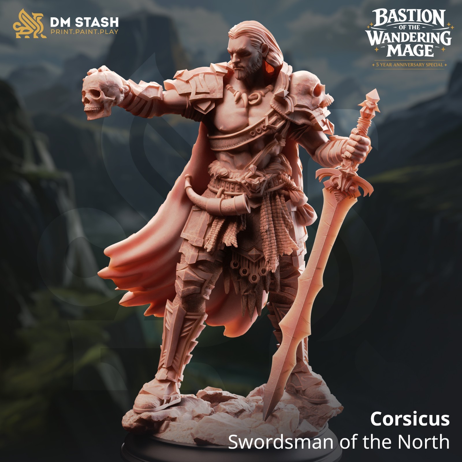 Dungeons & Dragons Human Fighter Miniature - Corsicus - DnD RPG Wargames