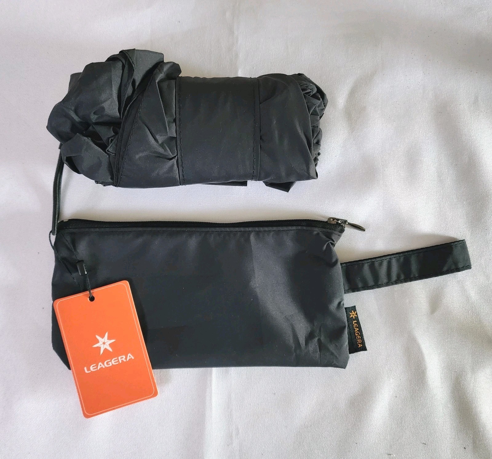 LEAGERA Mini Travel Umbrella For Purse - UPF 50+ UV Sun Blocker Black