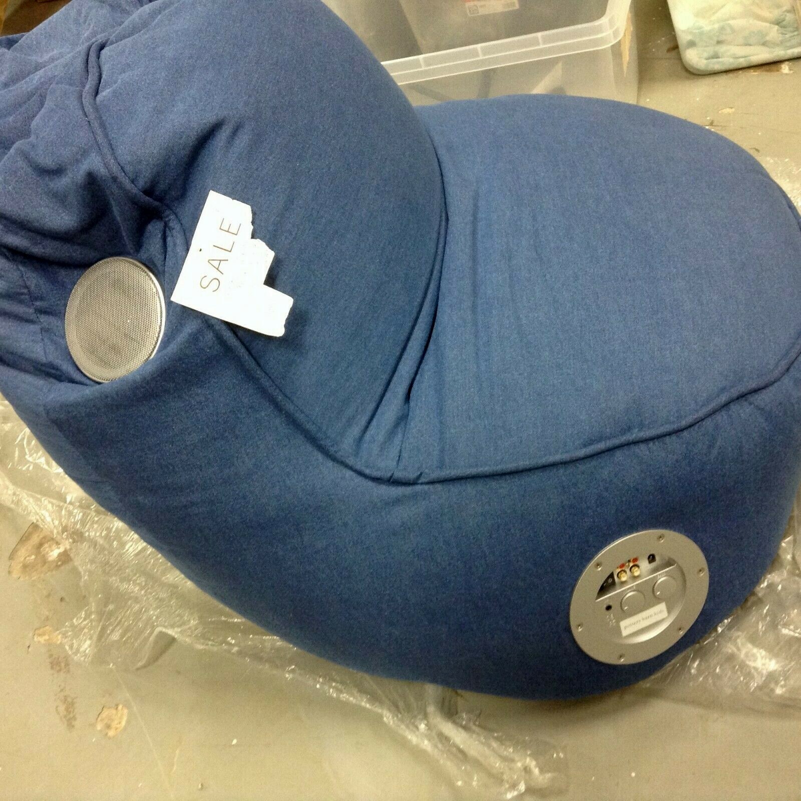 Pottery Barn Kids Teen Ipod Ichair Music Tunes Auxiliary Chair Beanbag DENIM