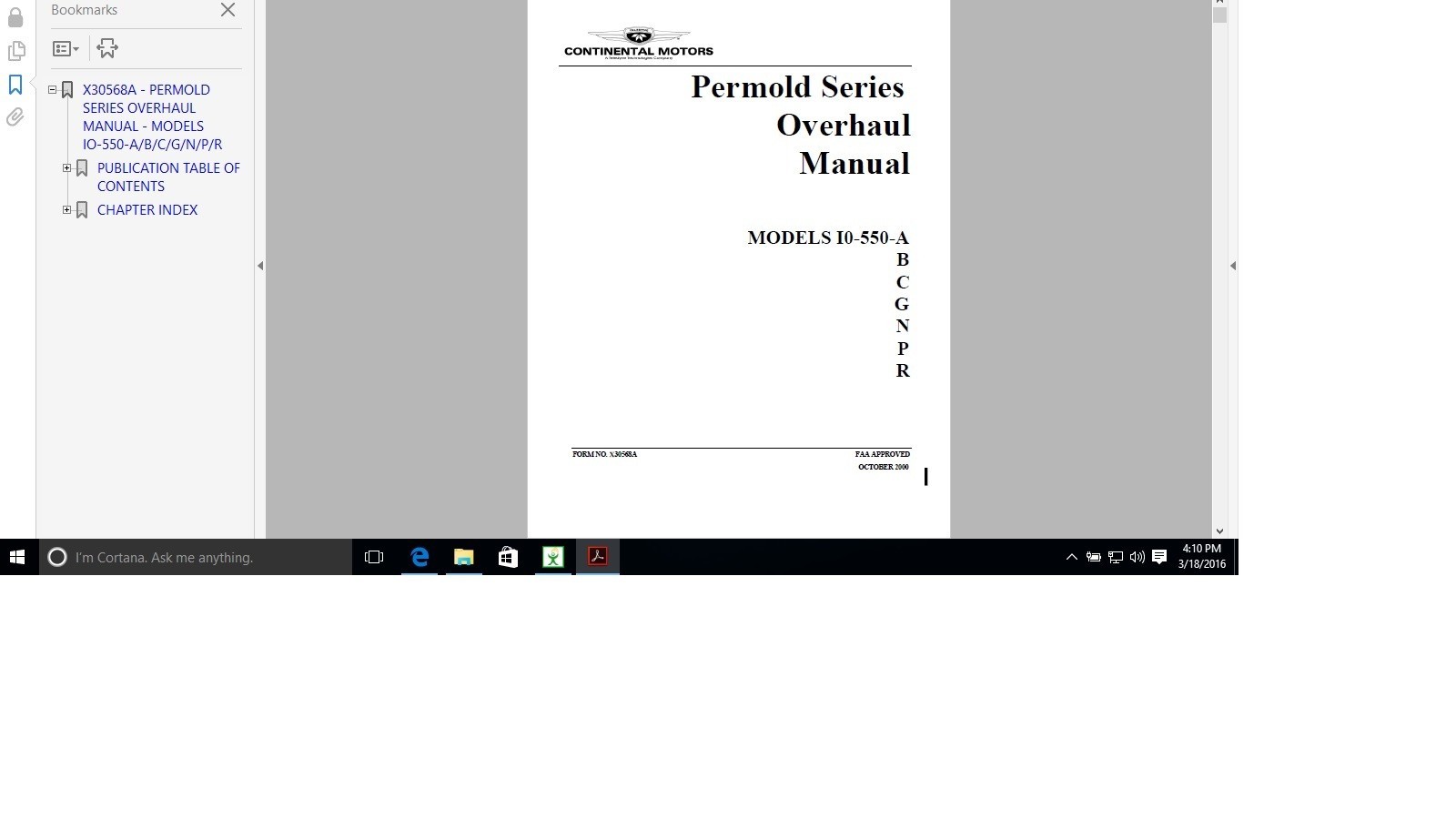 Continental aircraft engine IO-550 service overhaul manual Library
