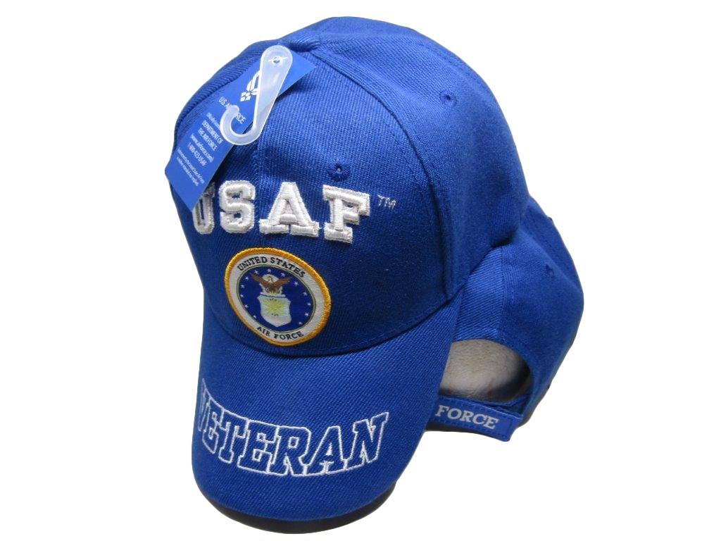 US Air Force Veteran Letters On Bill Crest Blue Embroidered Cap Hat CAP593DA