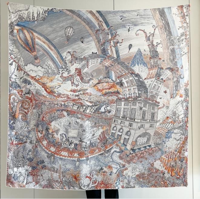 Pure Twill Silk Scarf Bandanna animal Horse Print Square Shawl Large Wrap 53"