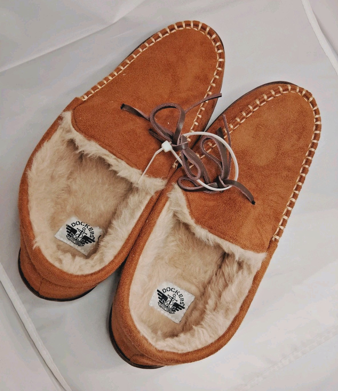 Dockers Men’s Med. M 8-9 Womens 9-10 Brown Indoor Outdoor Slippers Memory Foam