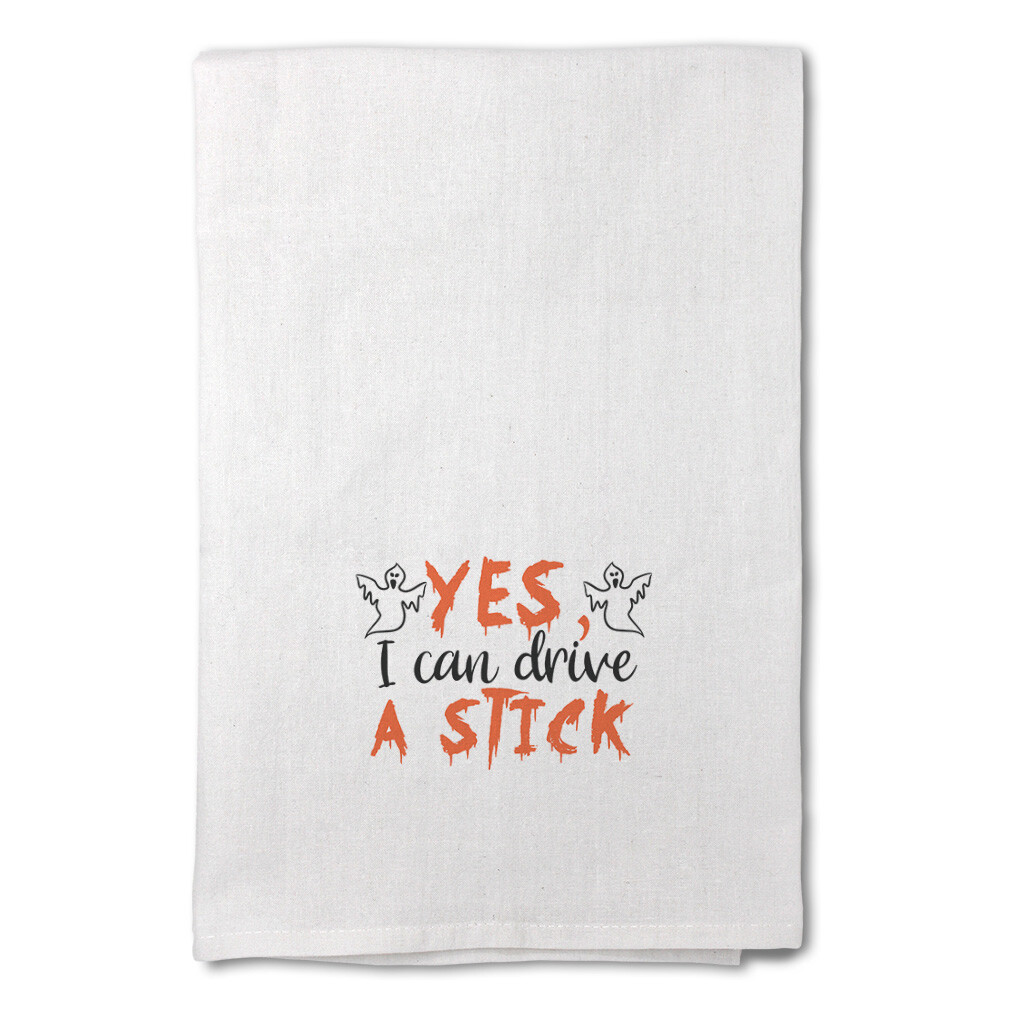Decor Flour Kitchen Towels Yes I Can Drive A Stick Style A Halloween White