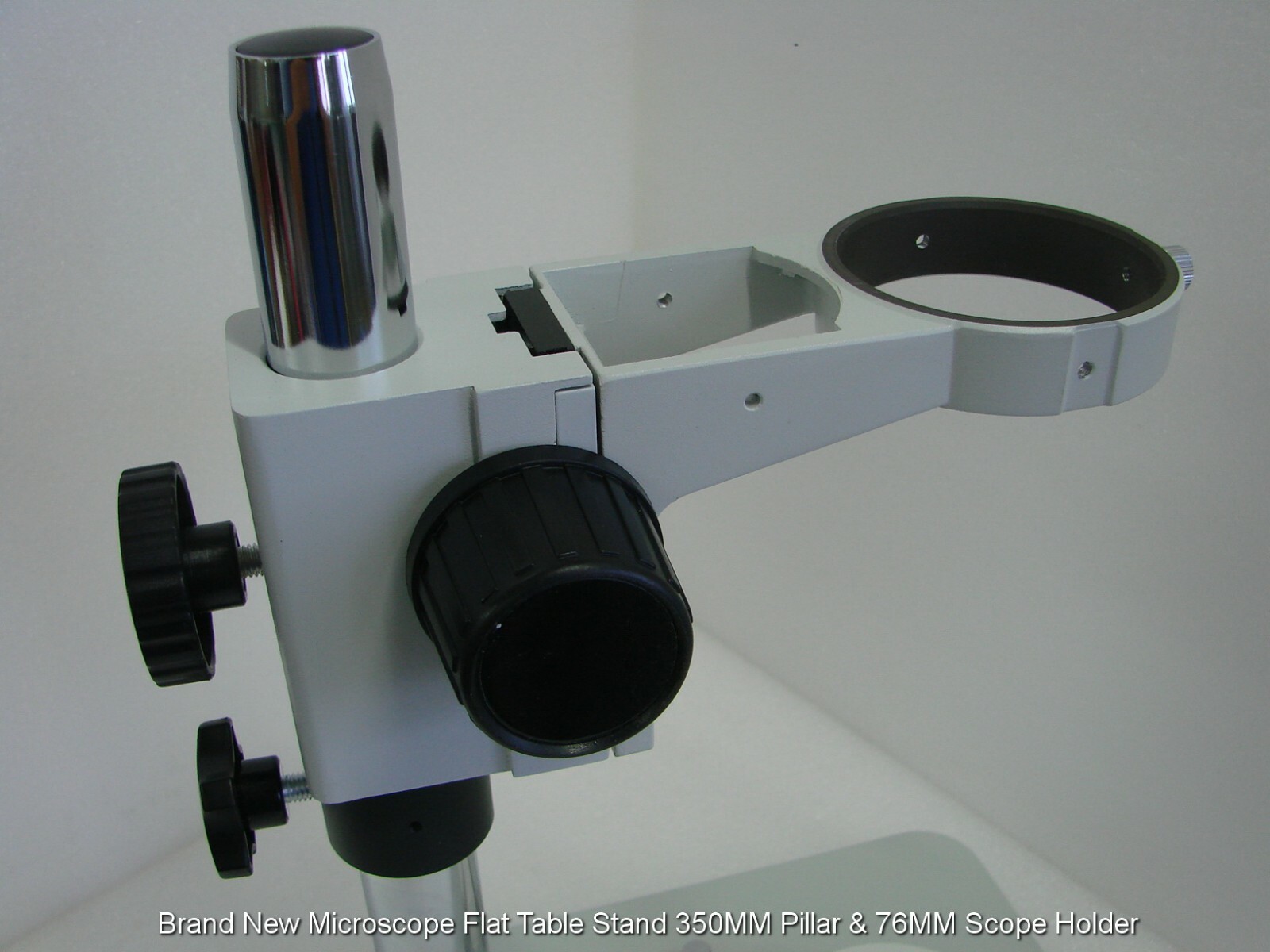 Brand New Microscope Flat Table Stand 350MM Pillar & 76MM Scope Holder