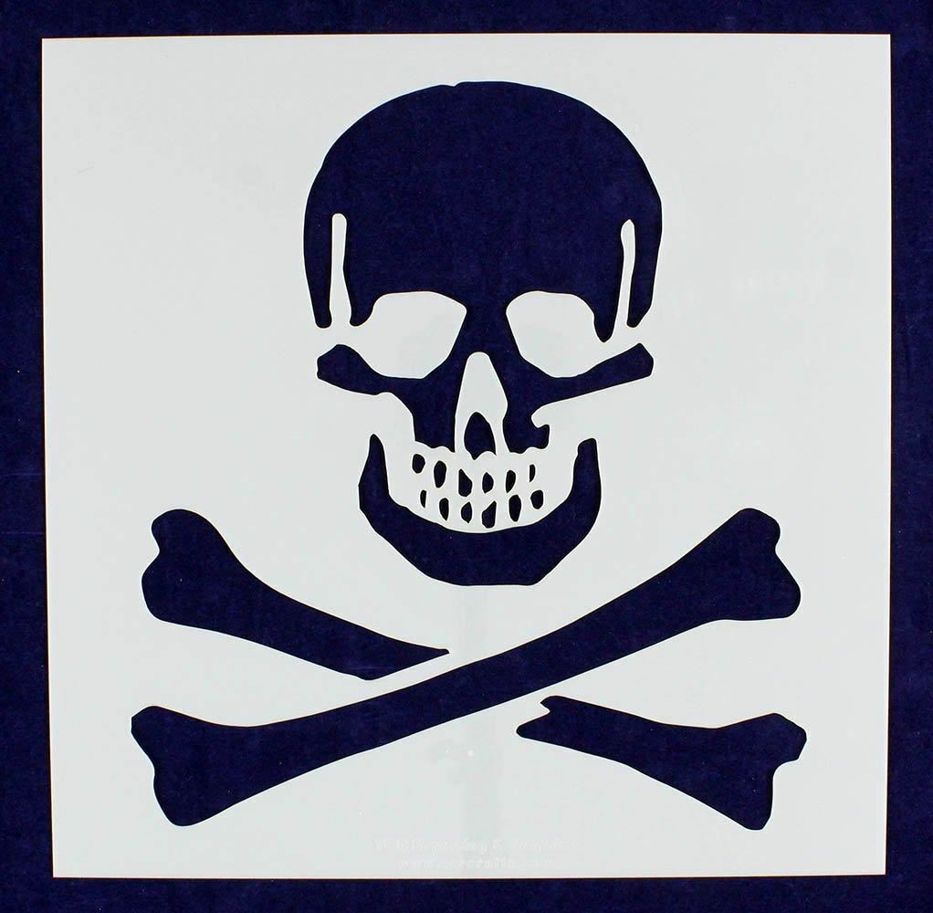 Large Skull & Bones Stencil 14 Mil 16" X 16" Painting /Crafts/ Templates