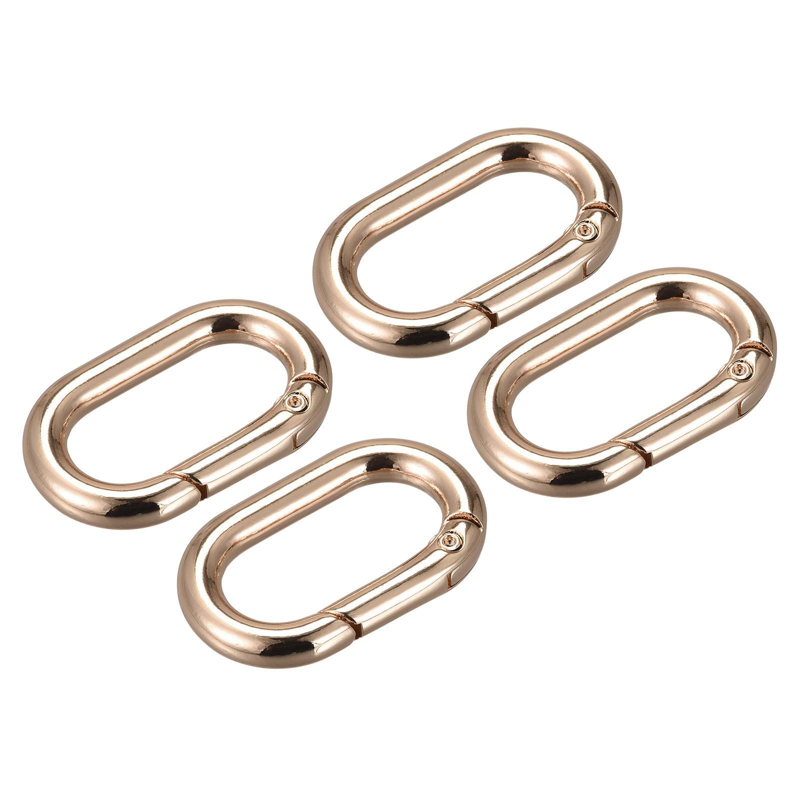 1.34" Spring Oval Ring Snap Clip Trigger for Bag Purse Keychain, 4Pcs Gold