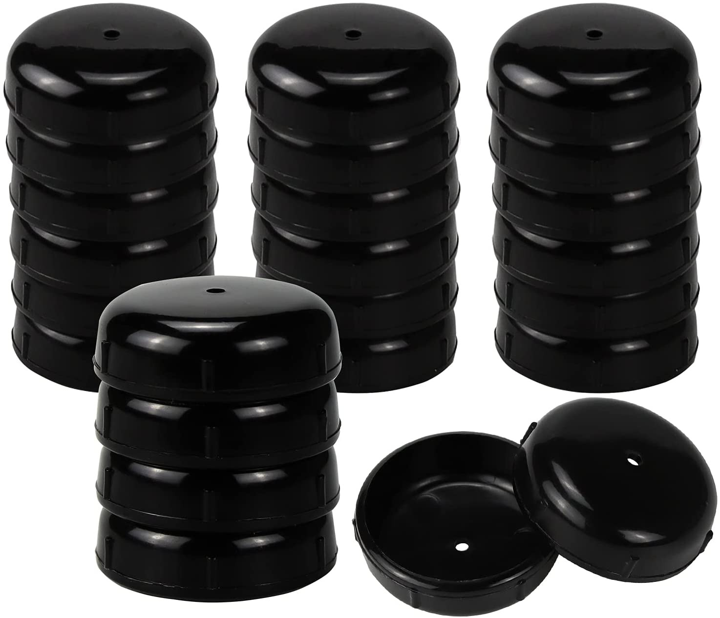 1-1/2 Inch Wrought Iron Patio Furniture Feet Caps,24 Packs round Plastic Outdoor