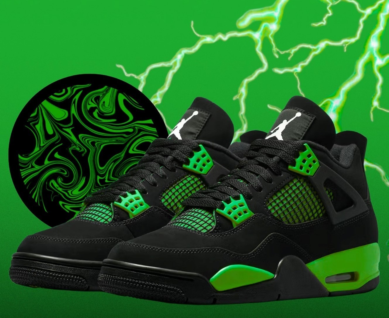 Size US 7-12 Jordan 4 Green Thunder (MEN)
