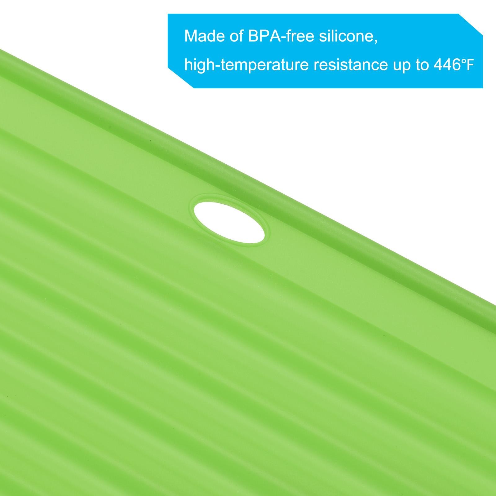 Silicone Dish Drying Mat 12" x 9" Reusable Sink Drain Pad Green