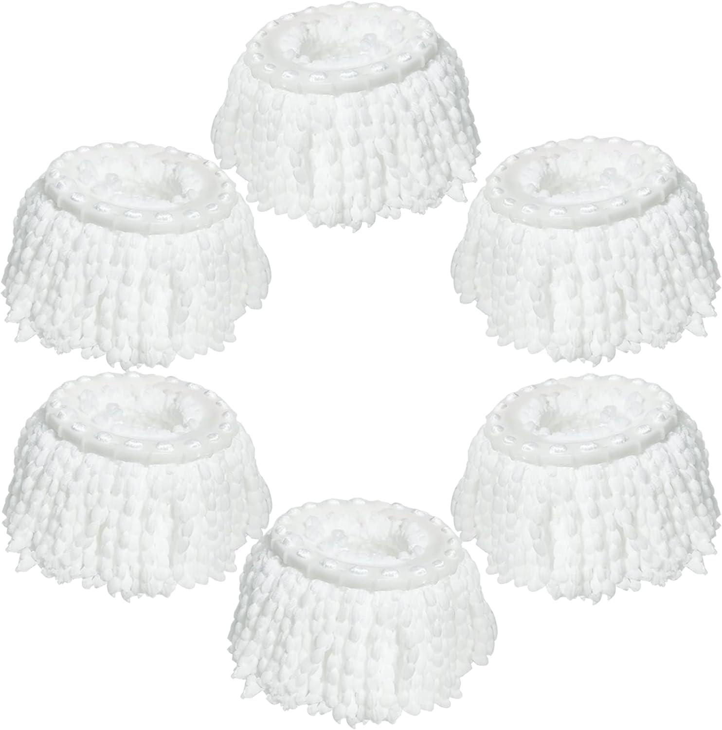 6 Pack Mop Heads Replacements, Compatible with Funclean Spin Mop & Mop Bucke...