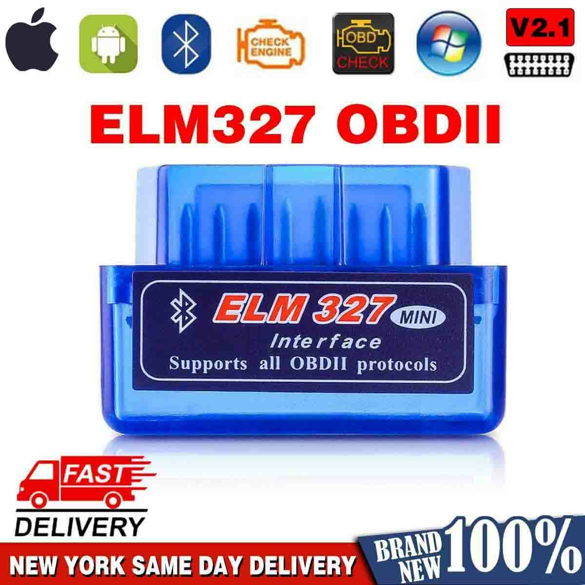 ELM327 Scanner Adapter Mini ELM 327 For Android & IOS Torque OBDII Code Read