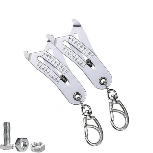 2PCS Portable Precision Thread Size Checker Keychain,Mini Bol Thead Size