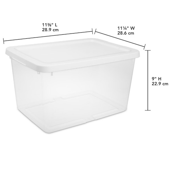 Sterilite 20 Quart Small Storage Bin Plastic Container with Snap On Lid 2pk