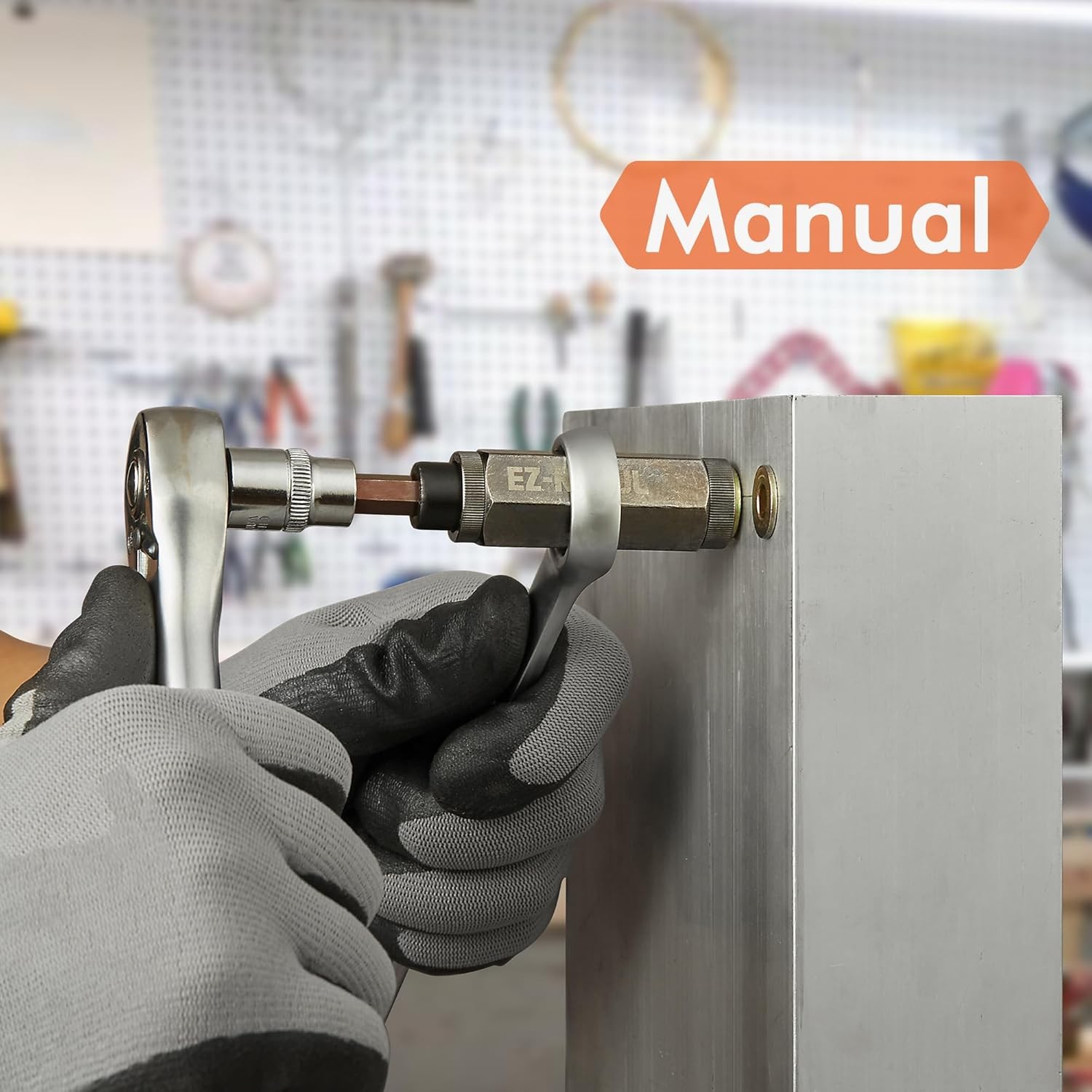 Multi-Grip Flat Head Rivnut Tool Kit for Construction Industrial Use