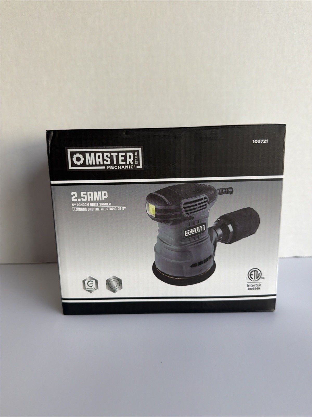 Master Mechanic 5 Inch Random Orbit Sander with Coarse Grit Type and Dust Bag