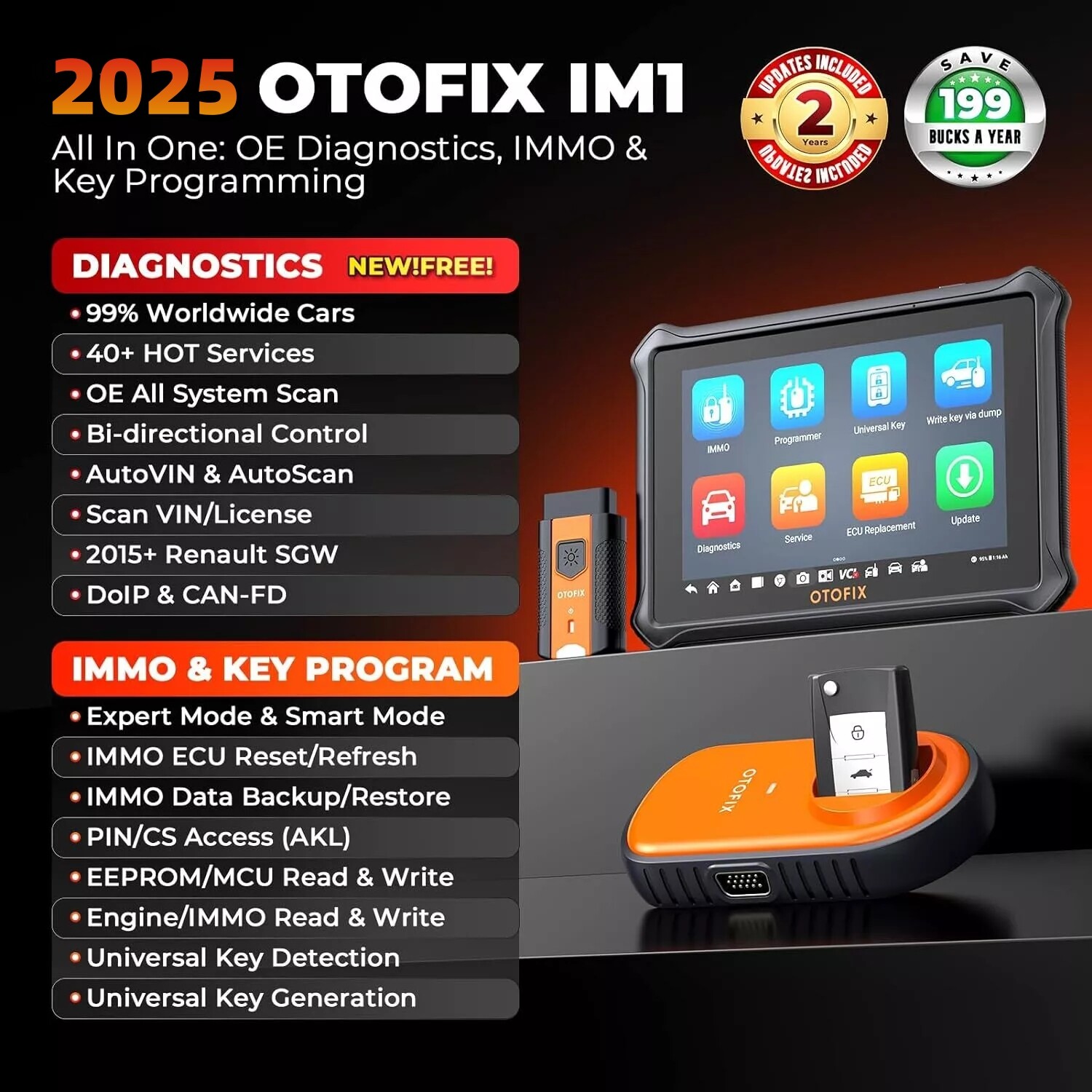 2025 Newest OTOFIX IM1 IMMO & Key Fob Programming All System Car Scanner Tool