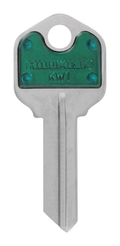 Hillman 86229 Green KW-1 Universal Single Sided Blank Key (Pack of 5)