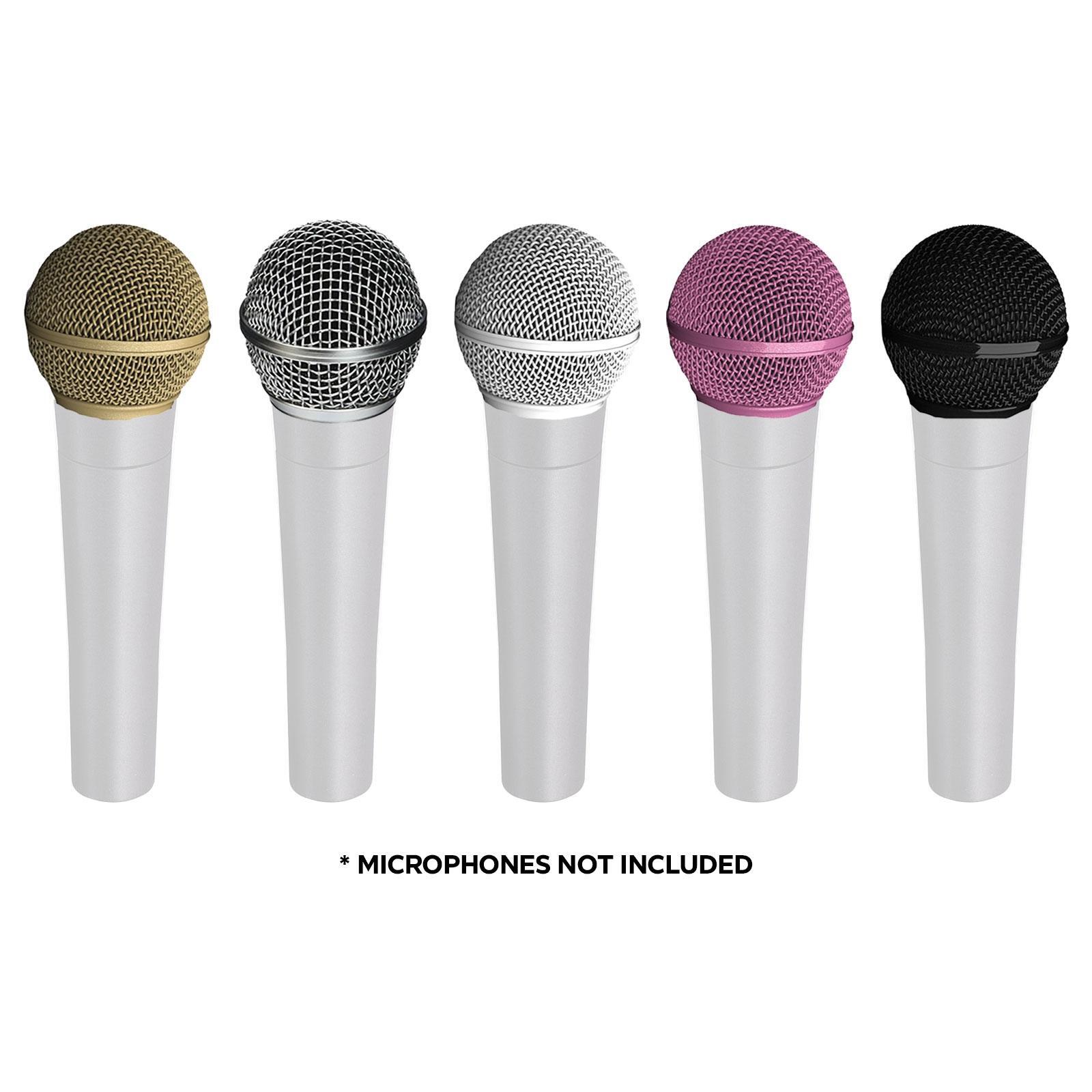 Handheld Dynamic Karaoke Microphone Vocal DJ PA Mic w Stand & Cables 4 Pack