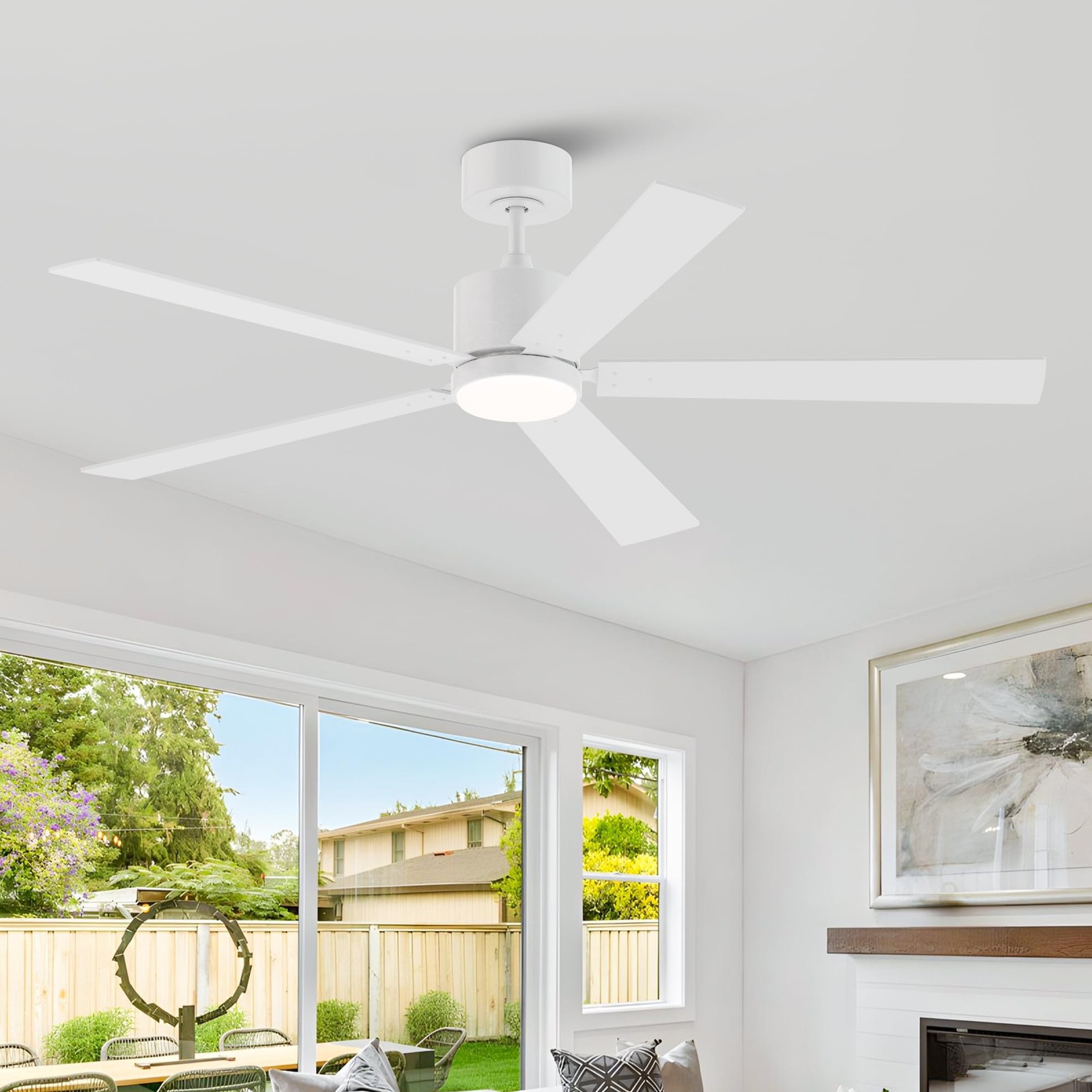 Ceiling Fans with Lights and Remote, 52 Inch Bedroom Ceiling Fan with Light F...
